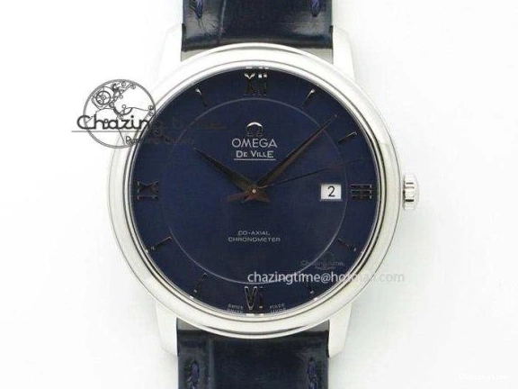 1218 TopPick De Ville Date SS MKF 1:1 Best Edition Black Dial Roman Marker on Black Leather Strap A 7743